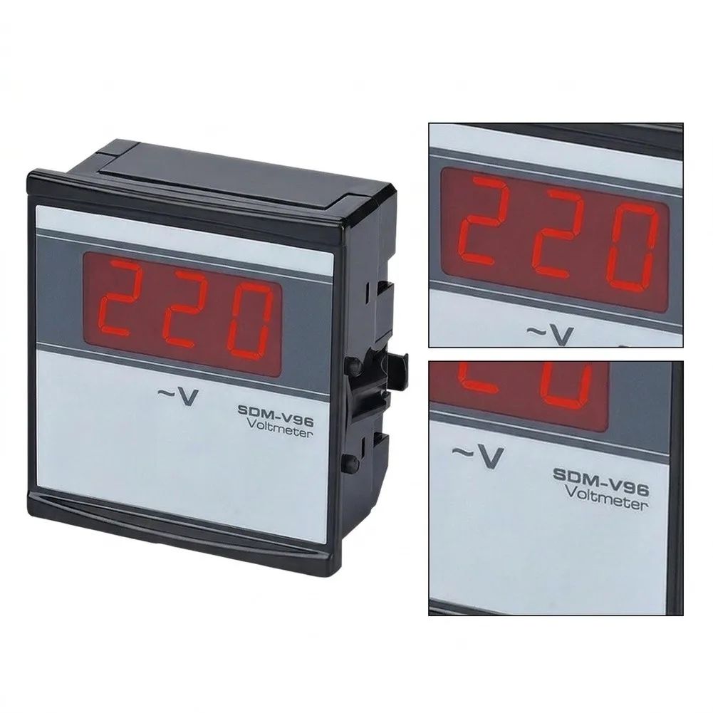 AC Voltmeter for SDM For V96 Digital Panel Mount 0-500V Monitoring with Terminals IP41 Rated Plastic Metal Build