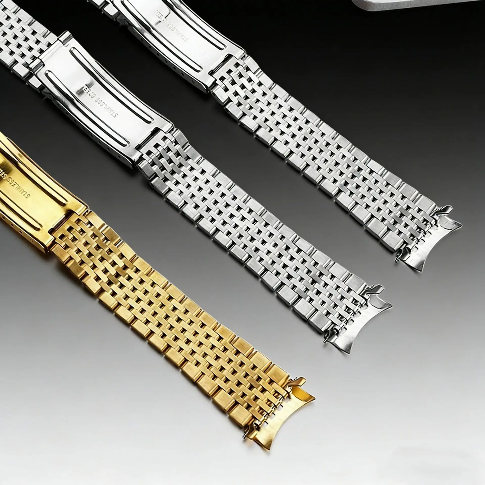 for Omega Seamaster Speedmaster Watch Band Stainless Steel Curved End Strap Business Replacement Metal Bracelet 20mm 19mm 18mm