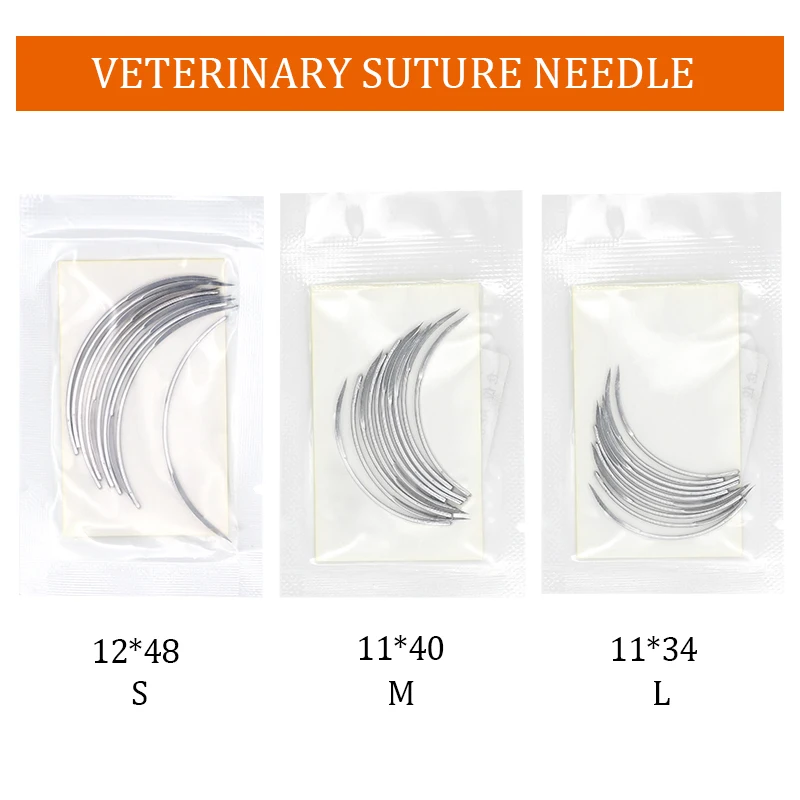 10 Pcs Veterinary Suture Needle Surgical Needle Pig Cattle Sheep Poultry Beast Medical Tool Veterinary Equipment Livestock Tools