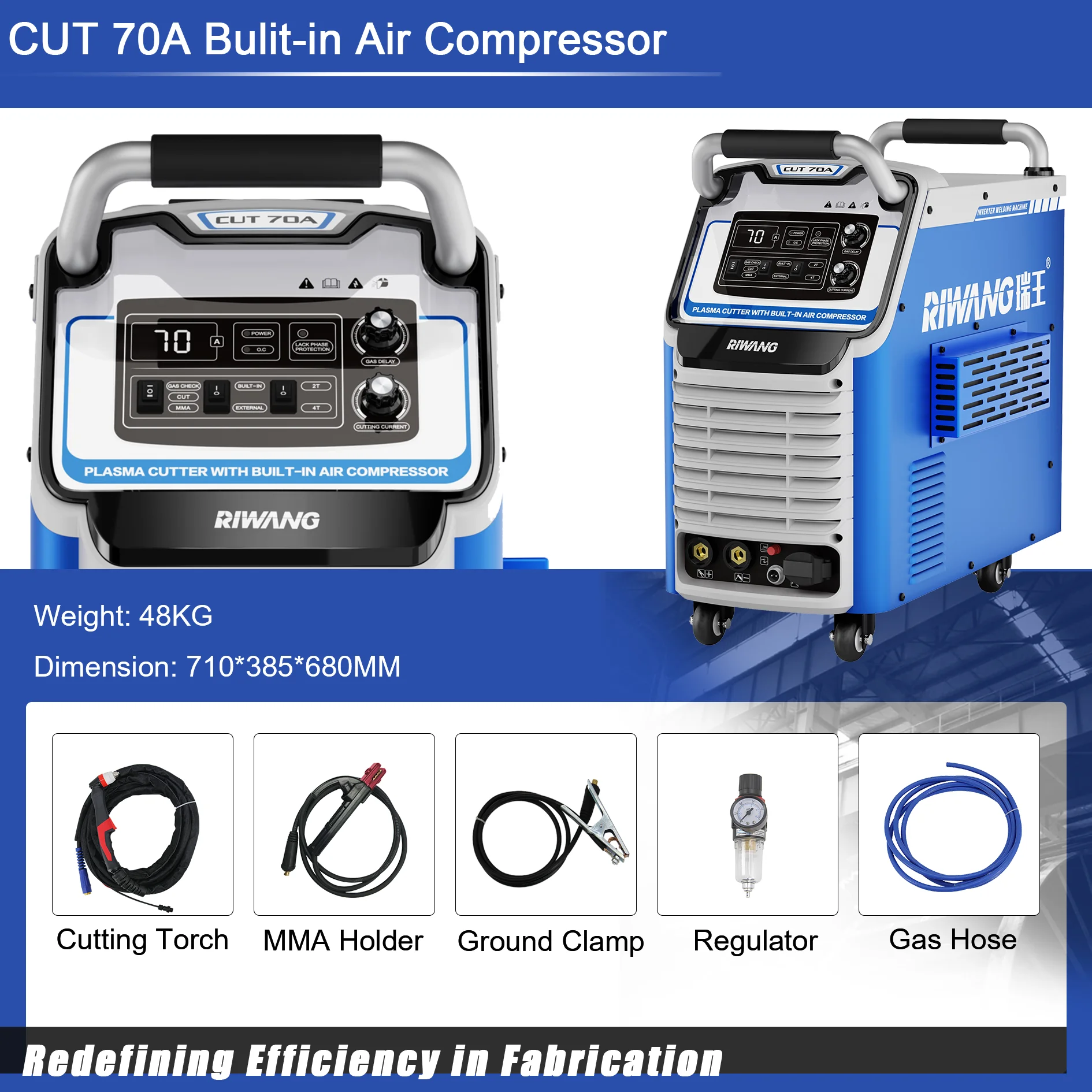 Riwang CUT-70A 220V Tagliatric - Plasma Cutter 70A 220V recensione e prezzo