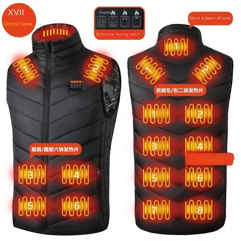 Heating Vest Men's USB Infrared Thermal Jacket Smart Heating Clothes New Winter Cold-proof Thick Sleeveless Coat Hiking Accessor