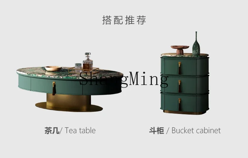 CL advanced marble coffee table floor cabinet light luxury TV cabinet large flat-floor villa living room fashionable postmodern