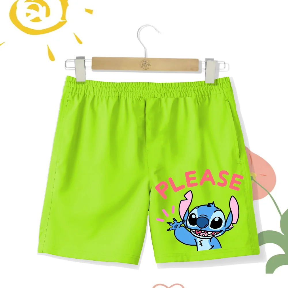 Multi color printed Stitch children's comfortable breathable beach pants Kid boys and girls shorts quick drying street hip-hop