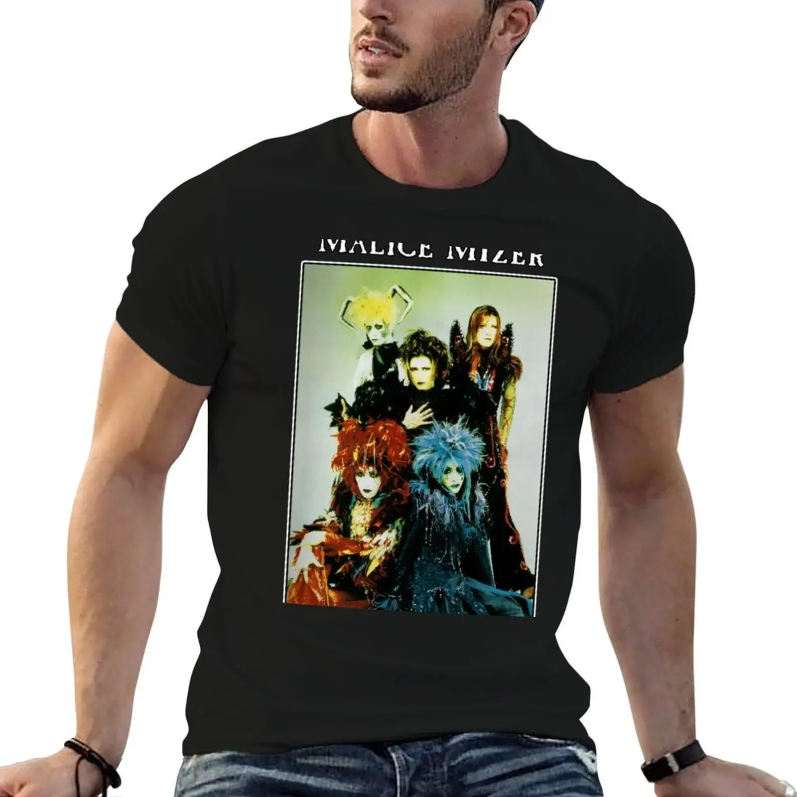 MALICE MIZER - merveilles Era Band Picture (Visual kei J-rock band with Gackt & Mana) T-Shirt summer tops mens champion t shirts