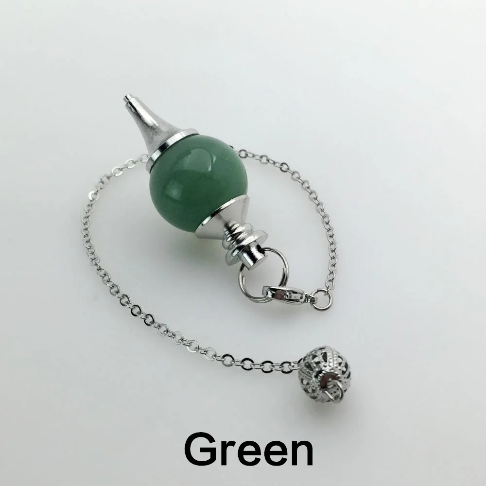 1pc Divination Energy Stone Reiki Meditation Stone Jewelry Pendulum Hollow Round Bead Pendant Stonego Pendulum