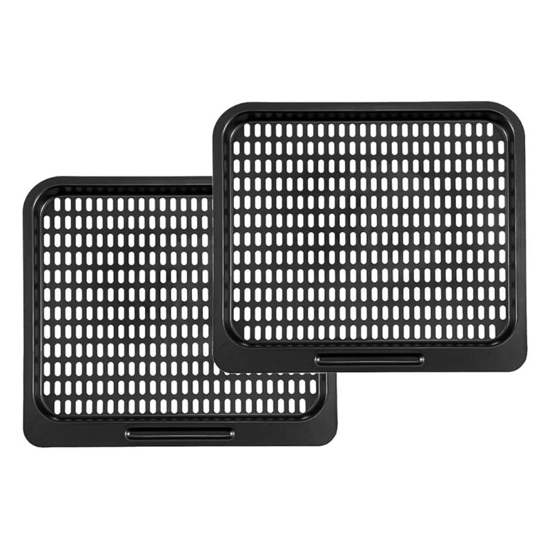 2Pcs Easy to Cooking Nonstick Baking Pan Oven Pan Mesh Cooking Rack Kitchen Q5WC