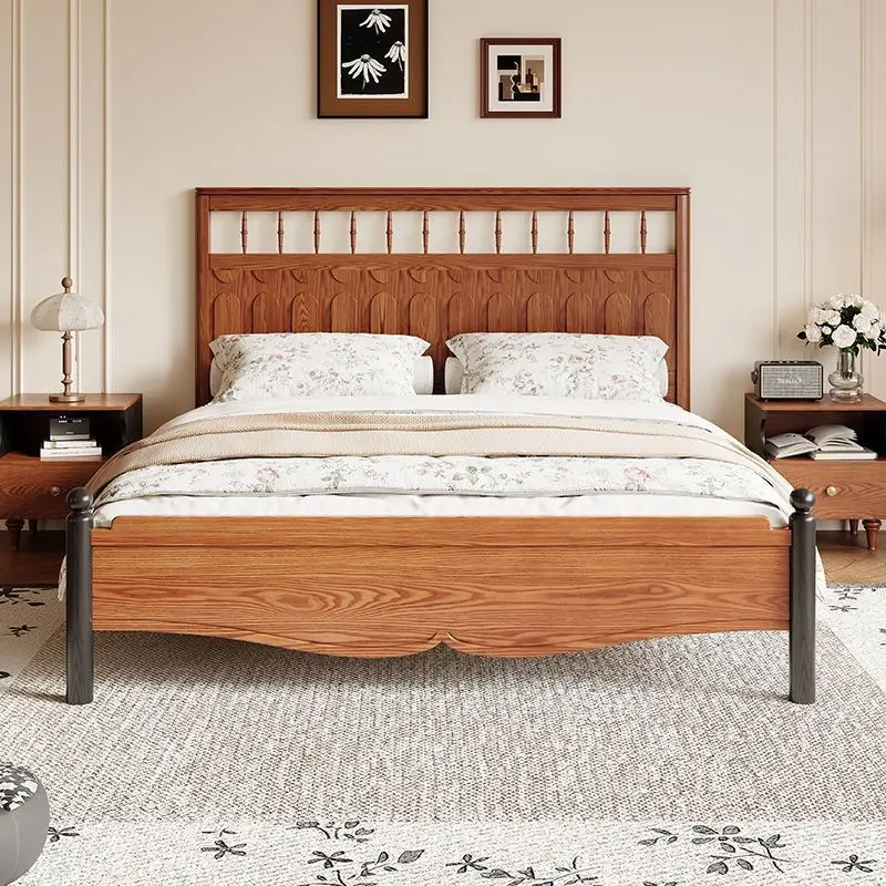 #Design New Style Adult Bed with Silent Bed Plank Wholesale Price Custom Burlywood Wooden Beds Frame for Bedroom Furniture