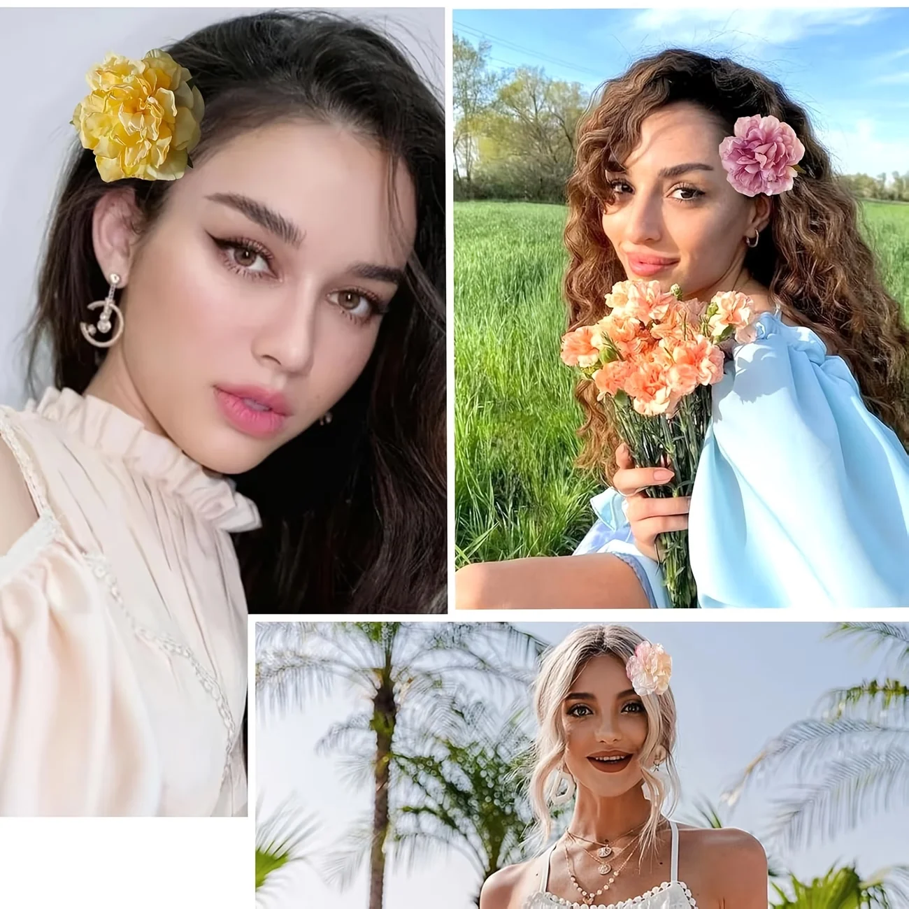 Elegant peony flower hair clip - Ladies' hair clip, hair accessory, suitable for festival or daily looks