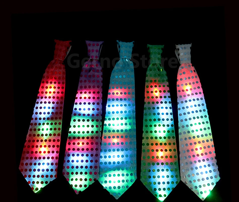 Mens Boys Bowtie Led Flashing Light Up Sequin Necktie Club Bar Christmas Party Women Bow Tie Wedding Ties Holiday Gift Color