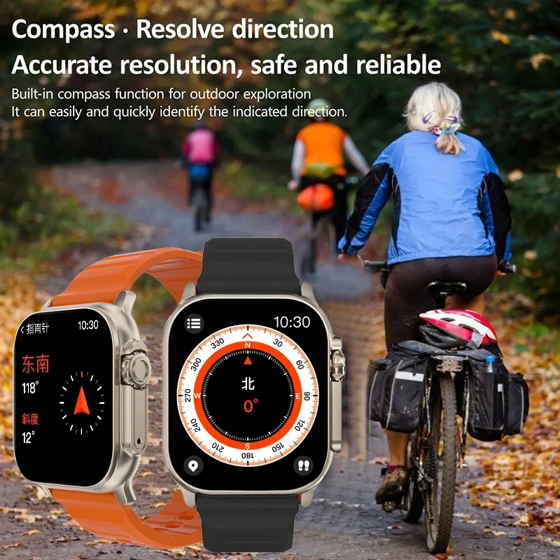 2024 u9 Smart Watch Men 49mm Series 8 2.3 "AMOLED Screen NFC Compass Waterproof For Apple Watch IWO Ultra 8 Smartwatch +Headset