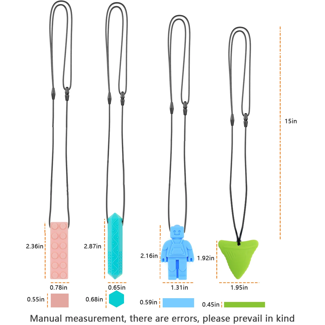 Collares sensoriales para morder para niños, mordedor masticable de silicona J con dentición, TDAH, autismo, necesidades de mordida, Motor Oral,