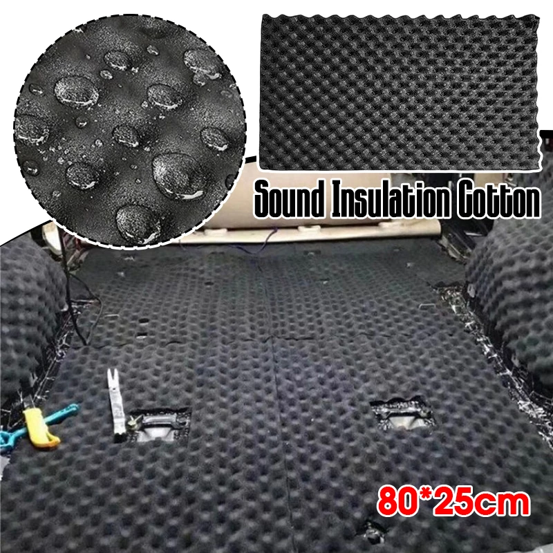 80x25cm Sound Absorption Wave Cotton Automobile Self-adhesive Sound Insulation Cotton Whole Vehicle Lining Plate Door Denoise