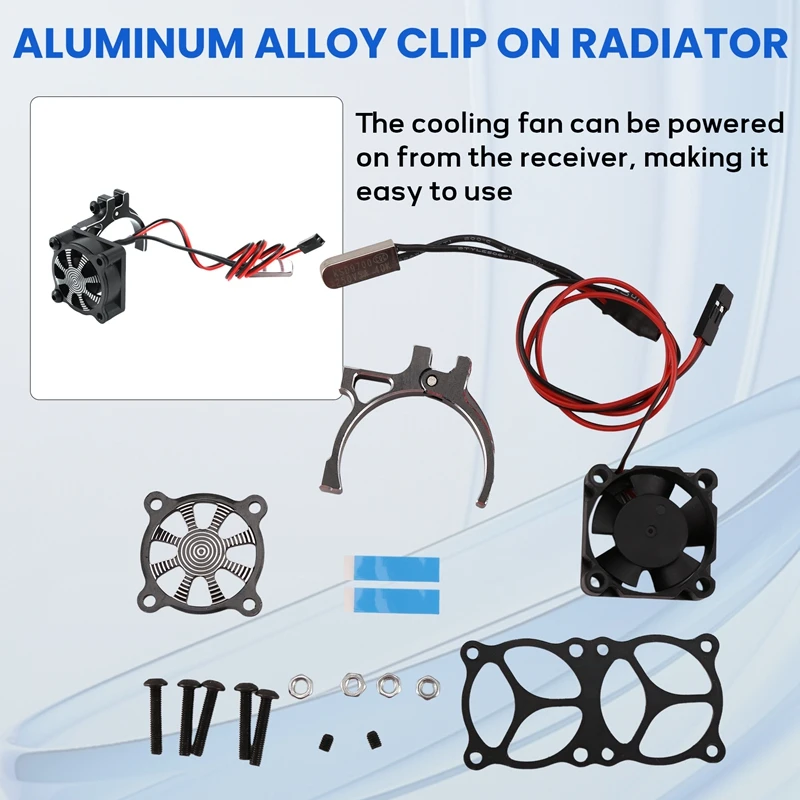 Best-For RC Car 3650 3660 550 540 Motor Heatsink Cooling Fan With Thermal Sensor CNC Aluminum Alloy Clamp Heatsink