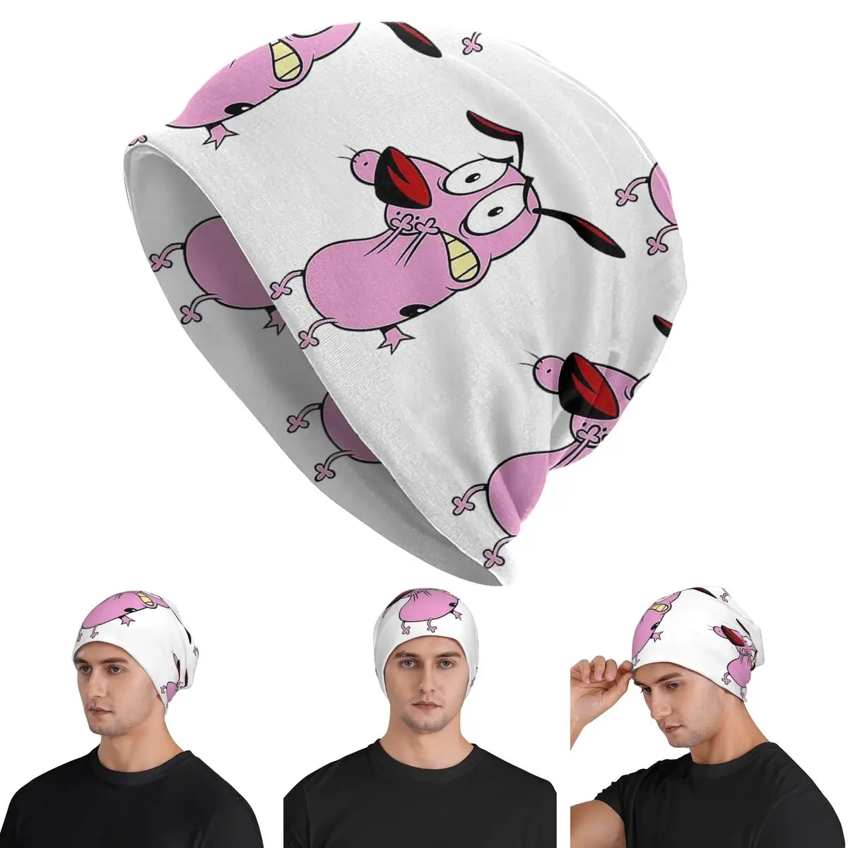 Cute Courageous Cowardlys Dog Warm Knitted Cap Hip Hop Bonnet Hat Autumn Winter Outdoor Beanies Hats for Unisex Adult