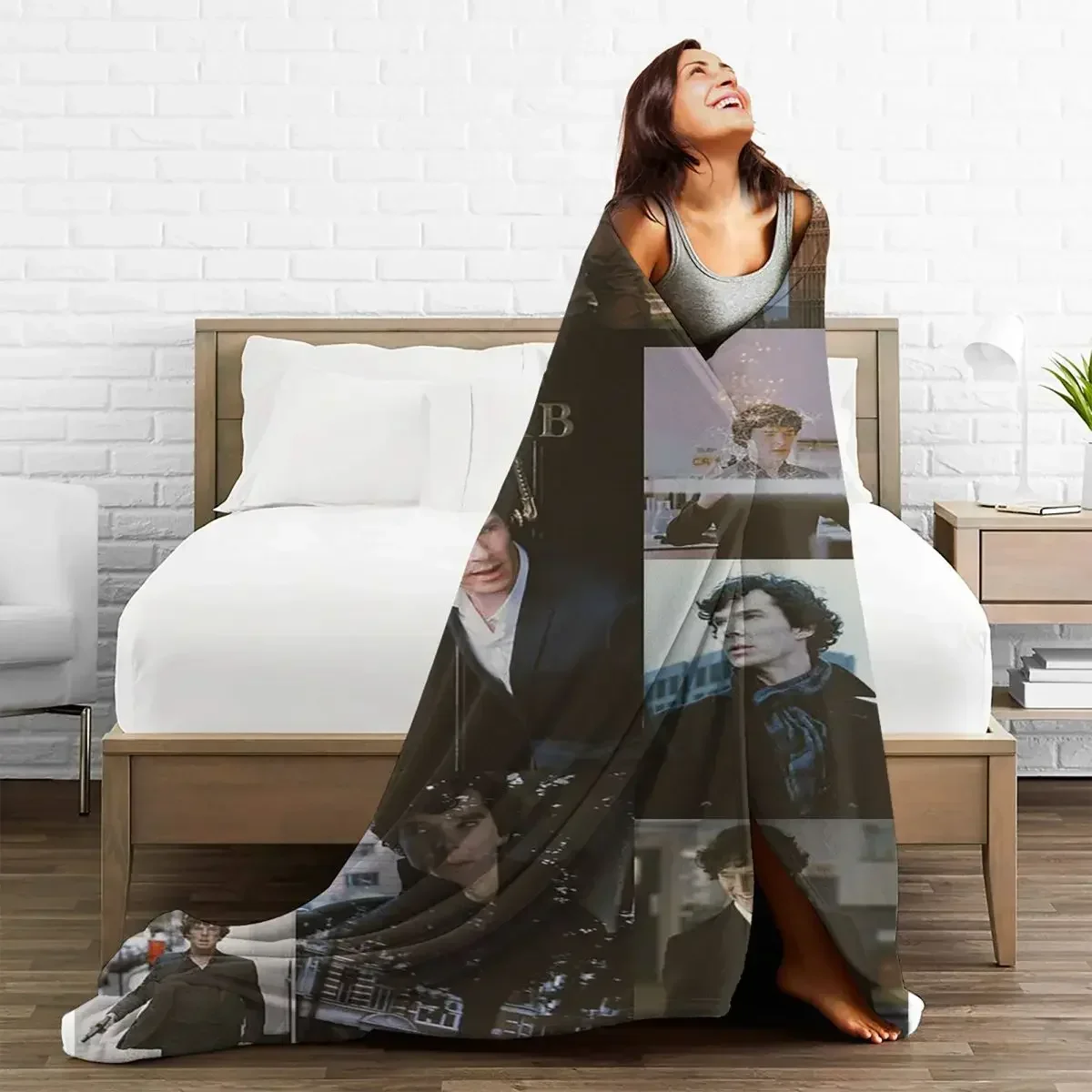Benedict Cumberbatch Plaid Blankets Sofa Cover Velvet Spring/Autumn Actor Collage Throw Blanket for Home Travel Bedding Throws