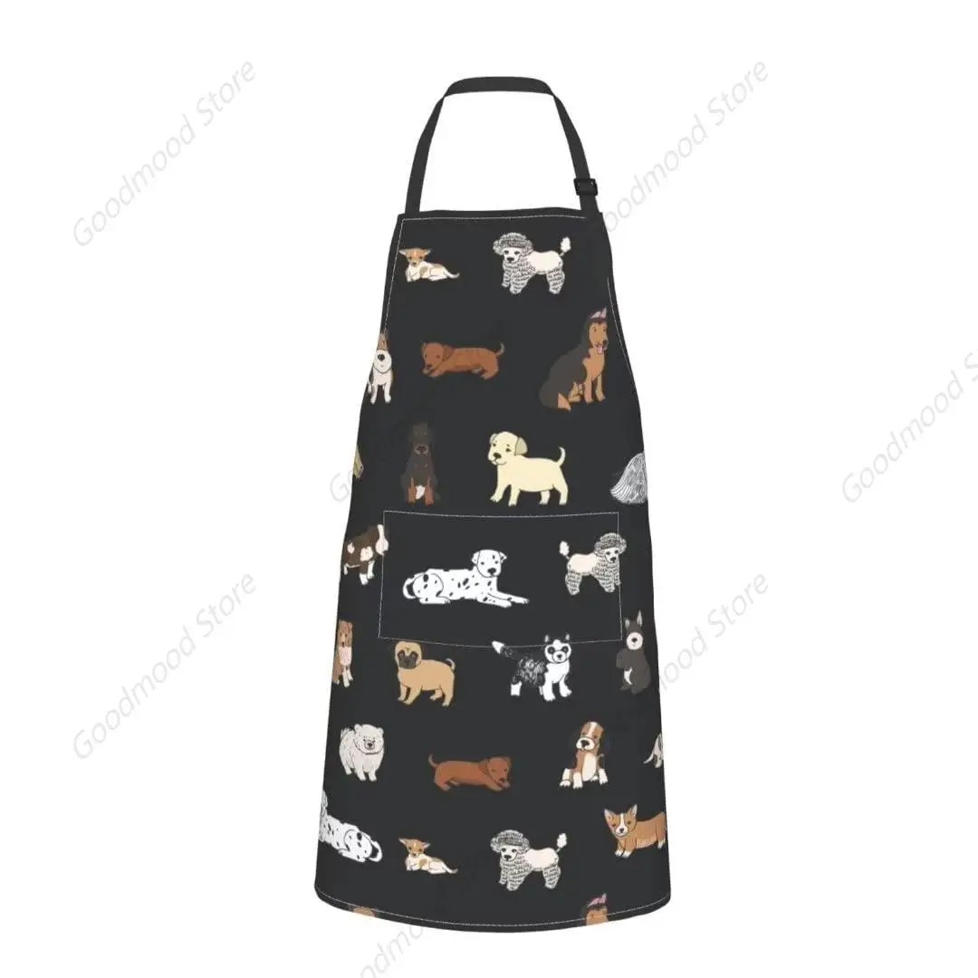

Cute Dog Grooming Apron Waterproof Animals Pet Grooming Apron With 2 Pockets & Adjustable Neck Chef Aprons Bibs For Kitchen