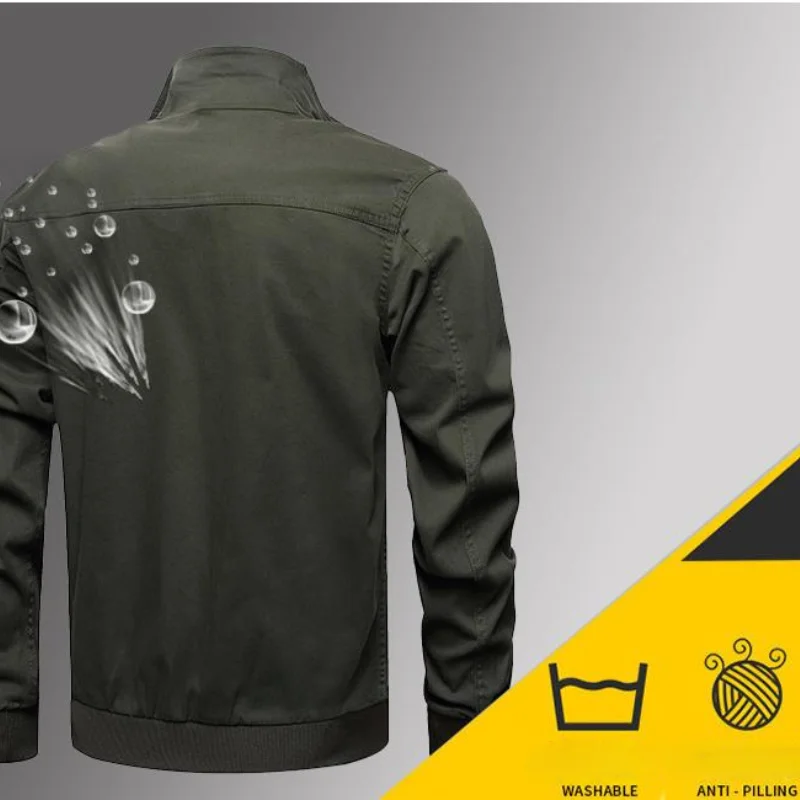 Cotton Elasticity Workwear Jacket Mens Multi Pocket Wear-resistant Casual Tooling Coats Emblem Embroidery Camo Tactical Outwear