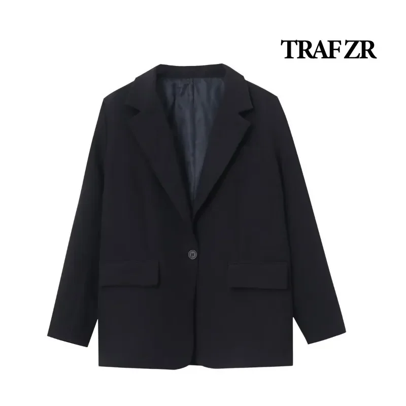 TRAF ZR Tailored Coats Blazers Female Ladies Fashion Black Blazers Urban Coats Women's Autumn Coat Elegant Luxury Women's Coat