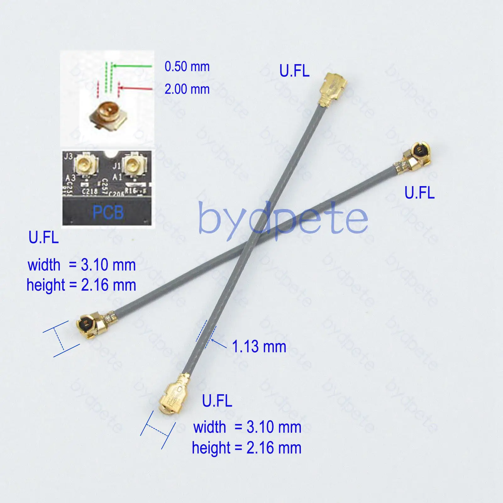 IPX UFL to U.FL plug RF113 OD 1.13mm jumper Coaxial Cable Kable 50ohms Coax