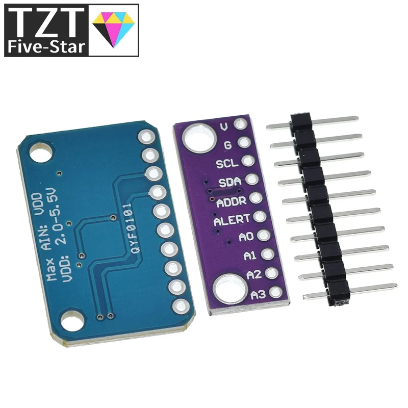 ADS1115 16 Bit I2C Module Precision ADC 4 Channel Development Board Pro Gain Amplifier 2.0V to 5.5V for Arduino RP