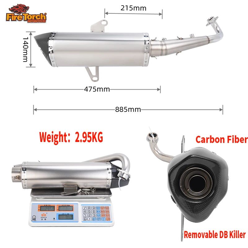 Slip On For Yamaha XMAX 300 Tricity 300 2025  2026 Motorcycle Exhaust Escape Moto Full System Modify Muffler With DB Killer