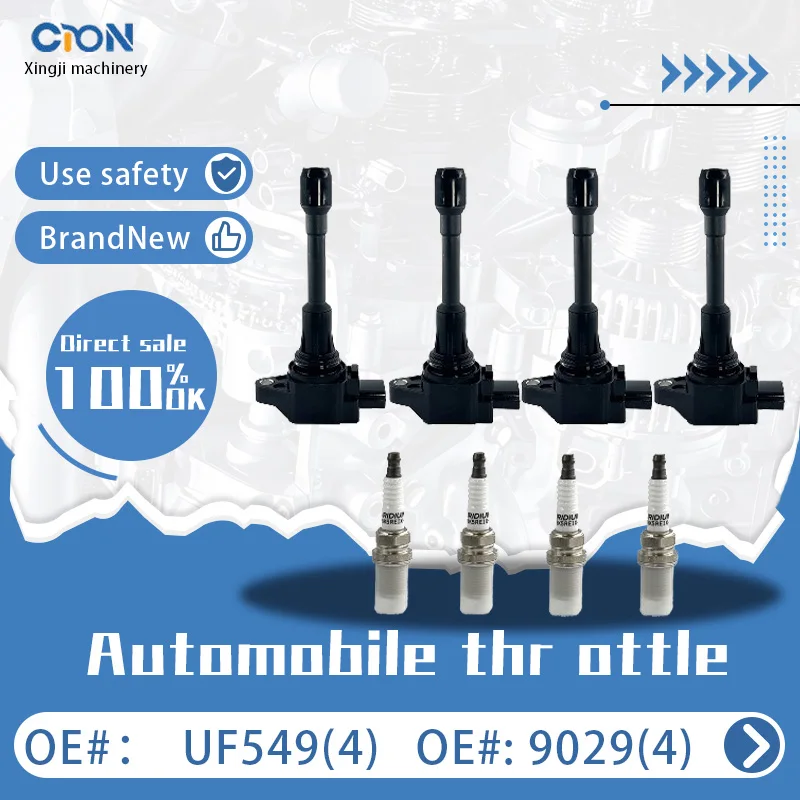 

a set of Xingji 6 Ignition Coil Packs and Spark Plug For Nissan Altima Sentra Versa Rogue Infiniti FX50 07-17 #UF549 And #9029