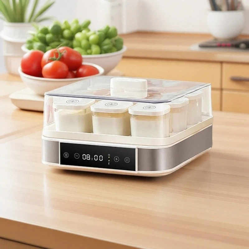 Home Yogurt Maker with 9 Separate Cups, Digital Fermenter for Kimchi Natto Tempeh, Easy Clean & Constant Temperature