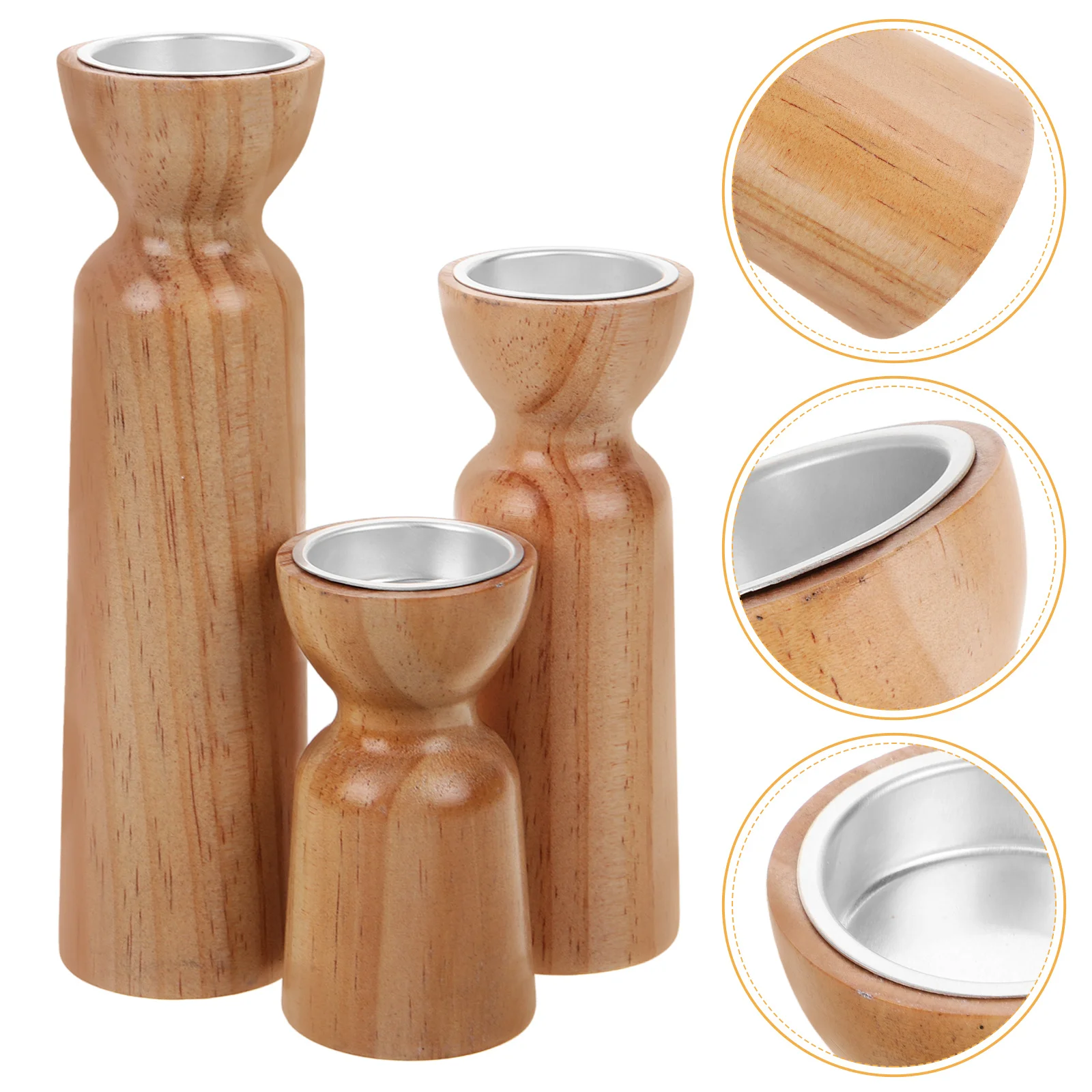 3 قطعة حامل ريترو خشبي Tealight تقف لديكور الطاولة ريفي المنزل حفل زفاف عيد الميلاد هدية عيد الحب