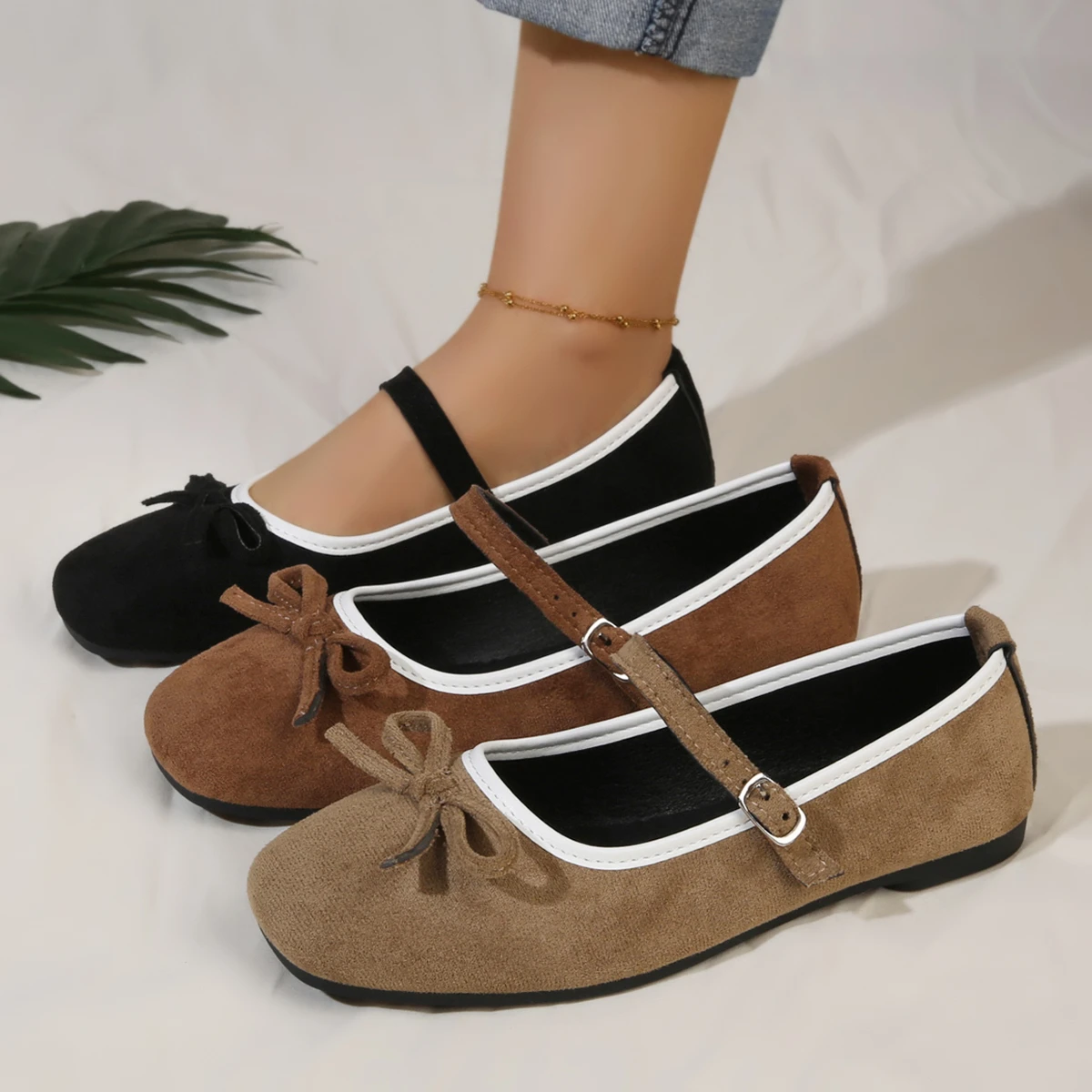 French-style Bow Height-increasing 2026 New Spring Dress Mary Flat Shoes Shallow-mouth Precious Shoes Round Toe