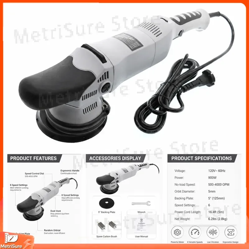 Professional 15mm Dual Action Car Polisher Random Orbital Polishing for Auto Detailing Paint Correction