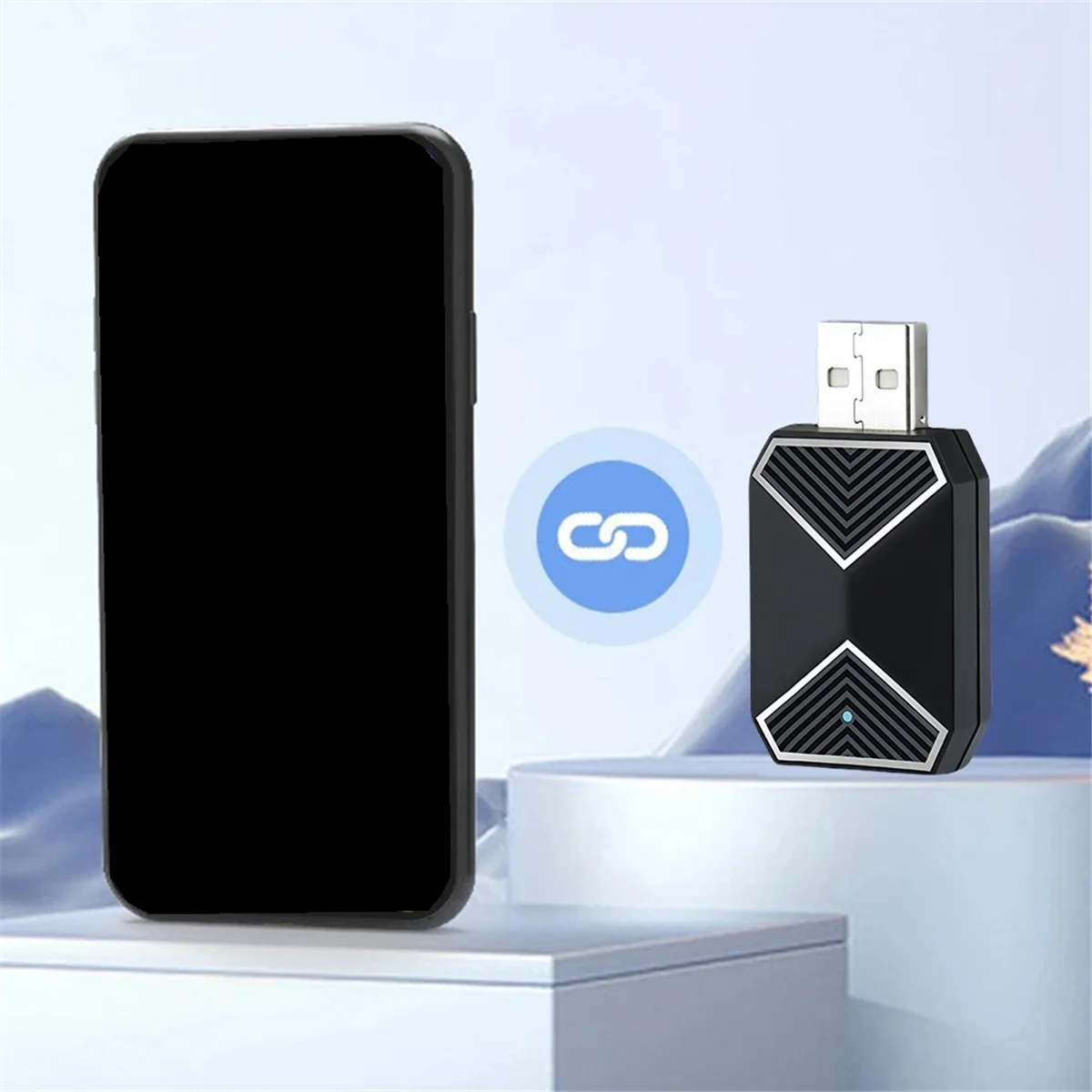 ABJG-Wireless CarPlay Auto Mini Box BT WiFi Wireless Carplay Dongle USB PlugPlay for