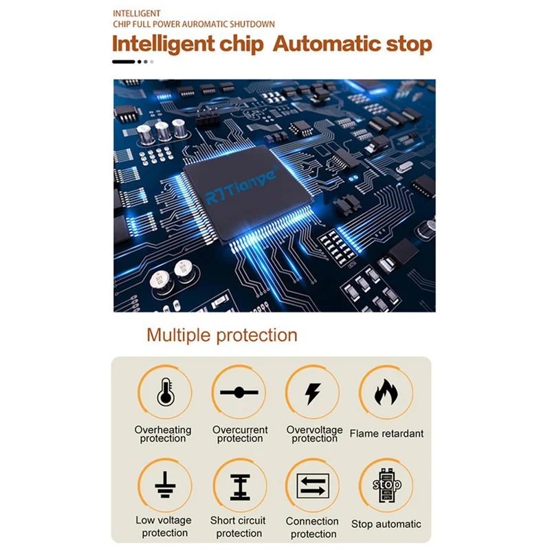 RJTIANYE Caricabatterie intelligente completamente automatico 12V Caricabatteria portatile per auto moto ad alta potenza 6A per la ricarica della batteria Spina UK