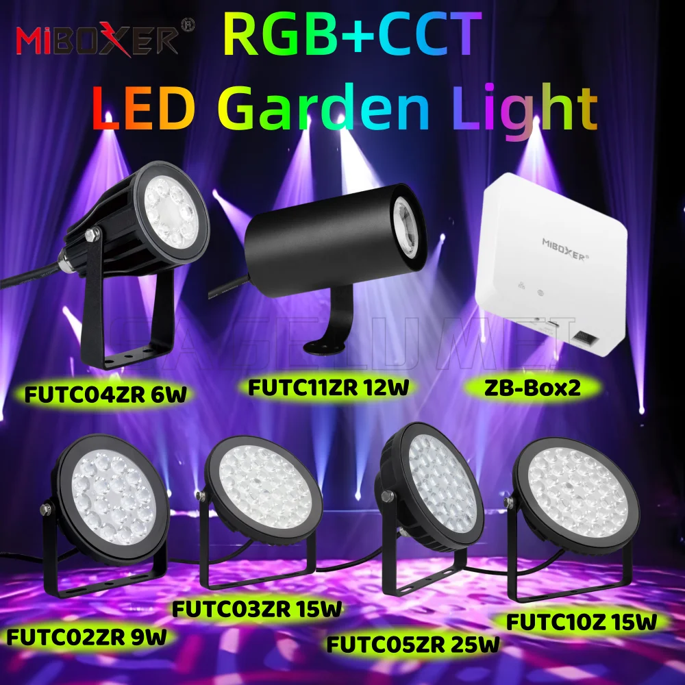 Miboxer New Garden Lights FUTC Series 6/9/12/15/25W RGB+CCT FUTC02ZR-11ZR with Zigbee 3.0+2.4G ZB-Box2 Zigbee 3.0 Wired Gateway
