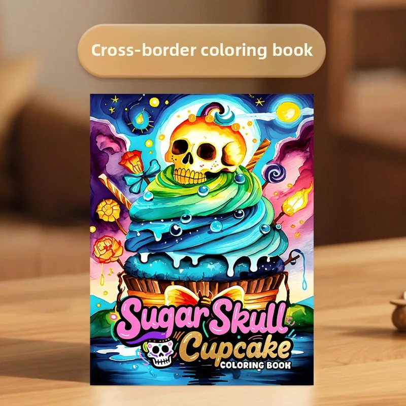 Cross-border new arrival: bestselling a4 sugar skull coloring book - adult coloring book, easy coloring, doodle & draw, fill
