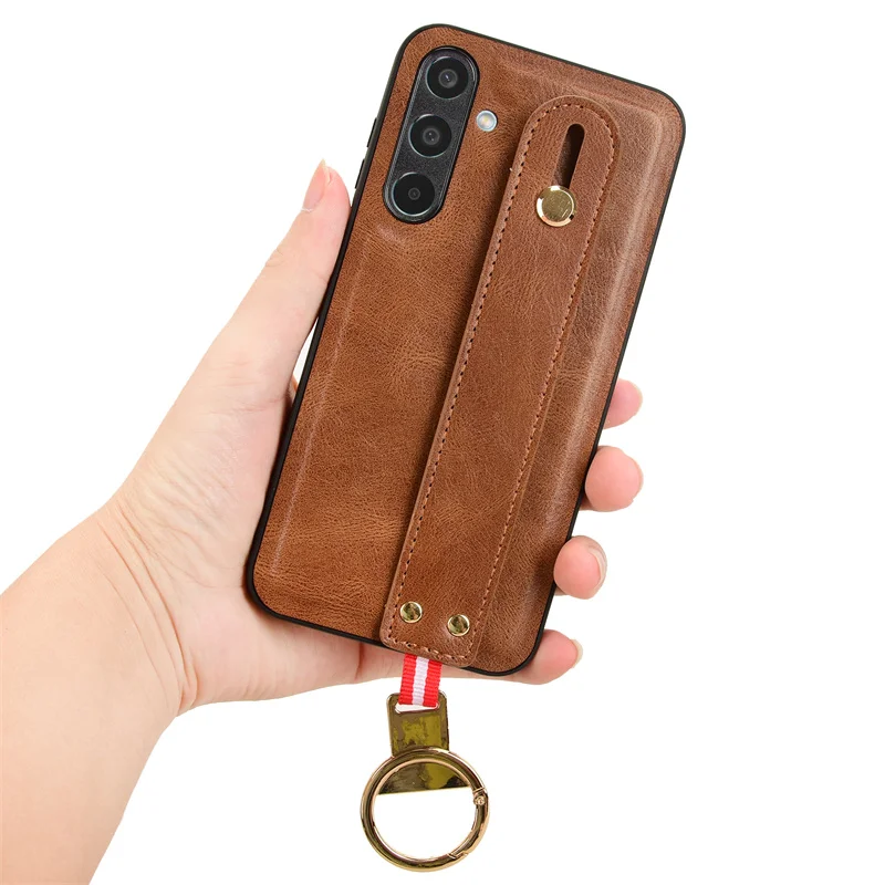 

Suitable for Samsung Galaxy M35 5G case luxury lanyard PU leather wristband ring case multifunctional custom phone case