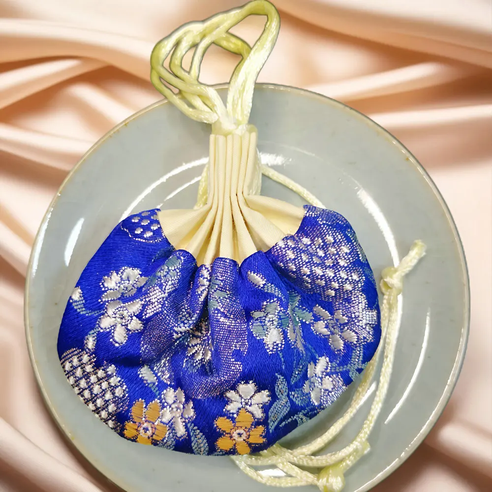 Oriental Motif Mini Organizer Bag with Fragrant Surprise Inside Lucky Charm Chinese Auspicious Drawstring Pouch Blessing Gifts