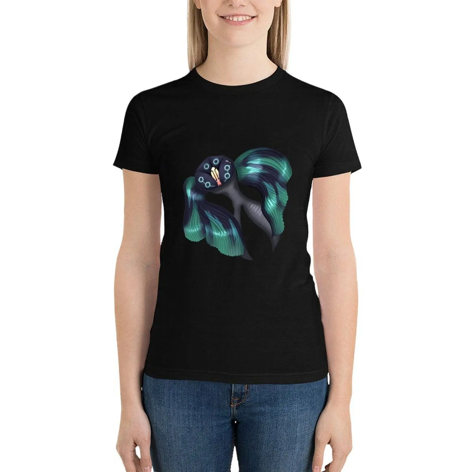 The Stranger's Fish T-Shirt blacks letnie topy letnie topy półfabrykaty T-shirty dla kobiet