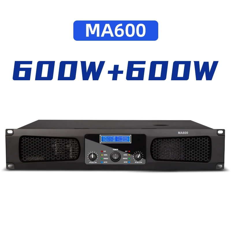 600W*2 Power Amplifier Professional High Power Amplifier For Conference Stage Performance Theater 2 Channel Audio Amp Pro