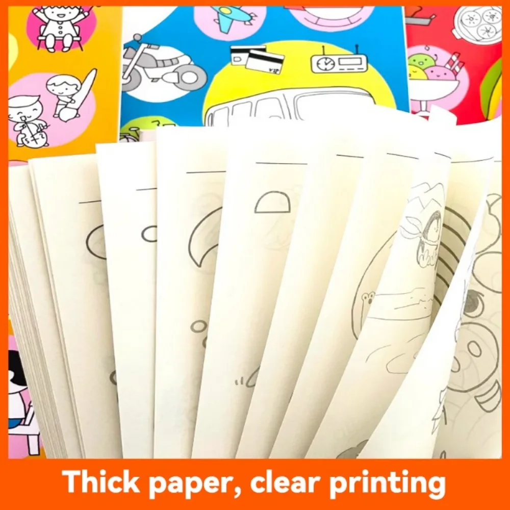 40 Pages Coloring Book For Children Boys Girls Sketch Cartoon Animals 3+ Years Old Hand-Drawn Line Copy Paper Drawing Sketchbook