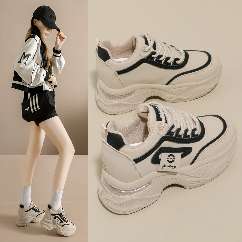 أحذية رياضية للأب مع نعل داخلي لزيادة الارتفاع، أحذية نسائية كاجوال متعددة الاستخدامات، أحذية كاجوال خارجية، HT888 #3