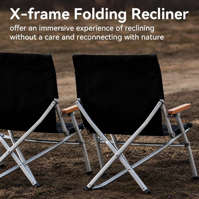 WESTTUNE Folding Outdoor Chair Portable High Back Lounging Chair Lightweight Camping Chair for Home Picnic Outdoor Furniture