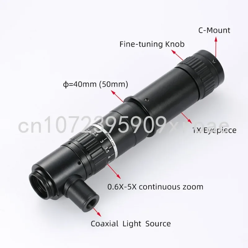 Microscope coaxial light C installation lens 500X1000X point light source 0.6X-5X high magnification magnifying glass