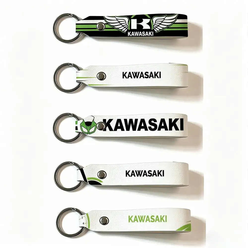 Für KAWASAKI MOTO PU-Leder Schlüsselanhänger Minimalistischer Schlüsselhalter Langlebiger Schlüsselorganizer Autoschlüsseltasche Zubehör Geschenk