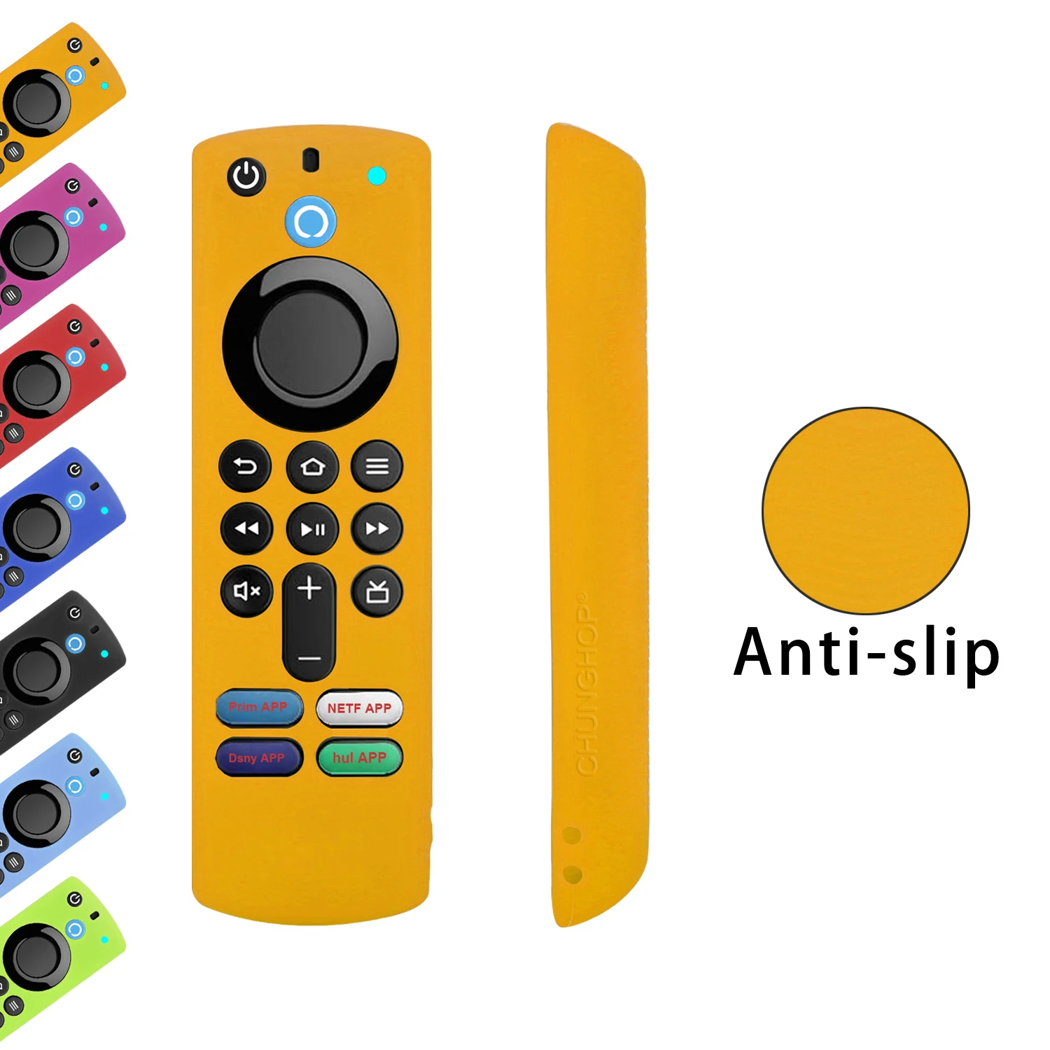 Silicone Case Fit for Alexa Fire Home Smart TV Remote Control Stick 3rd Generation Shockproof Anti-Slip Protector Cover