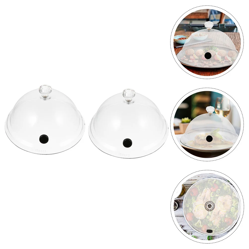 

2 Pcs Cake Stand Hood Cupcake Holders Lid Food Grade House Transparent Cover