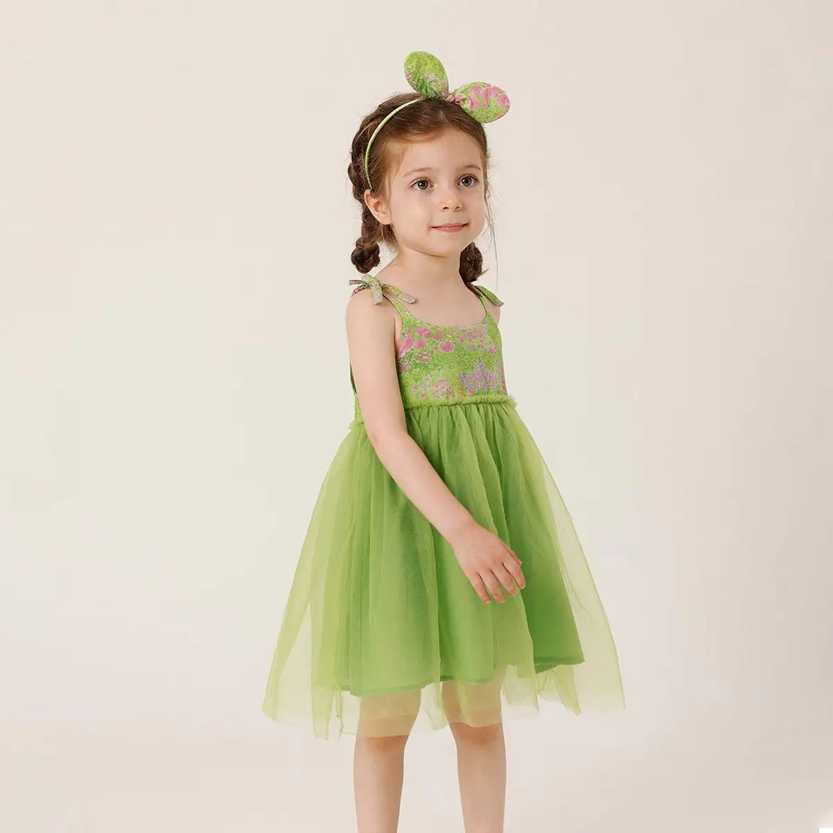 

MARC&JANIE Girls Summer Breathable Cotton And Silk Suspenders Dresses 230596 French Series