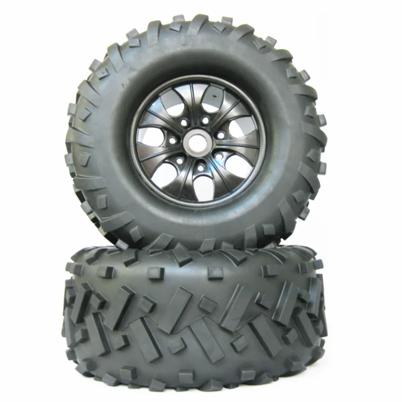 4 sztuki RC Car Gumowe opony Obręcz Koła Opony 170mm * 85mm Adapter sześciokątny 17mm Do zdalnego sterowania 1/8 Nitro Monster Truck Baja