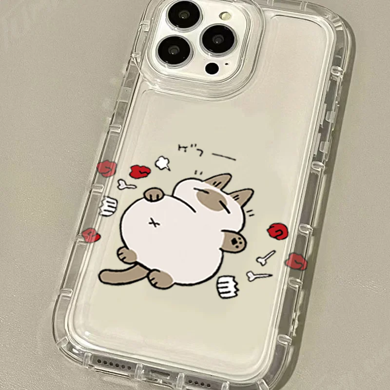 حافظة شفافة لهاتف سامسونج جالاكسي A15 A55 A05 A05S A14 A24 A13 A23 A73 A12 A22 A32 A52 A52S A72 A31 A51 A71 قطة سيامية جميلة لطيفة #6