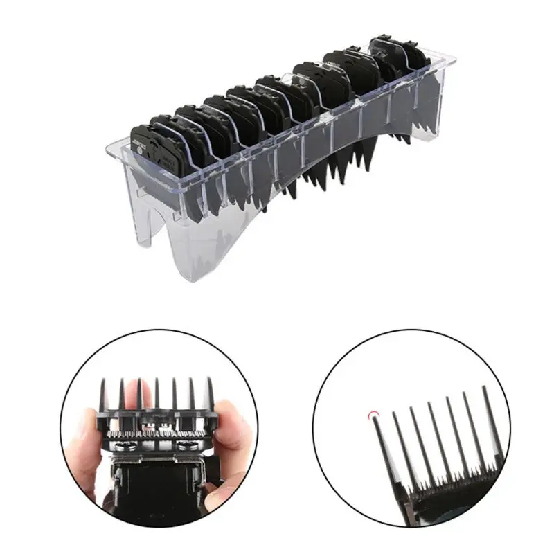 10PCS Hair Combs Guide Plastic Hairs Trimmer Limit Comb Attachments Professional Salon Tool