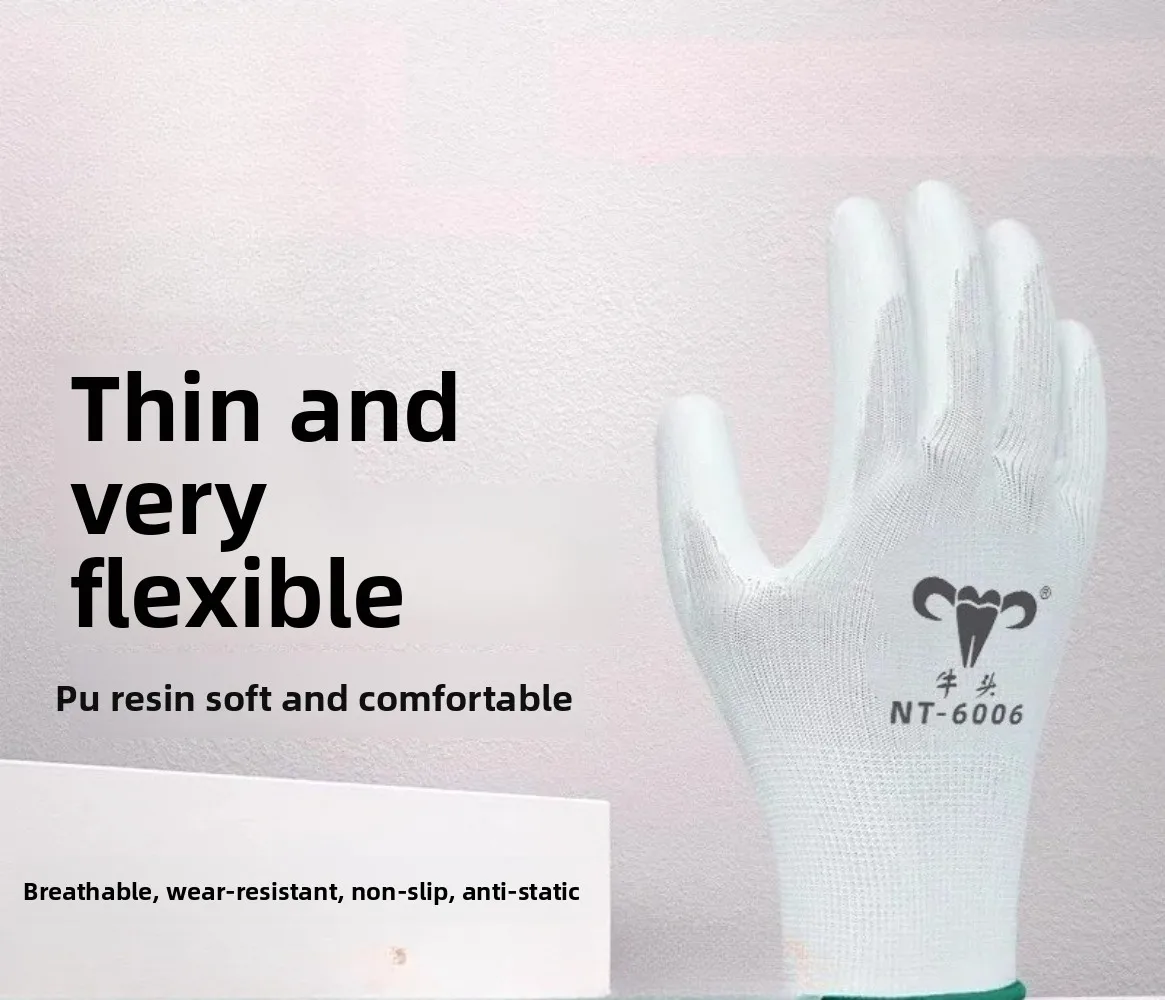 

Anti-static glued gloves PU resin rubber gloves non-slip and high elasticity work safety gloves handschuhe luvas mechanic